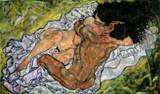 Egon Schiele - Embrace (Lovers II) , 1917
