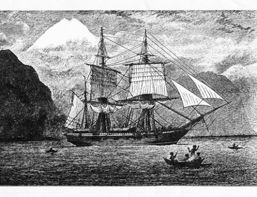 HMS Beagle in the Strait of Magellan