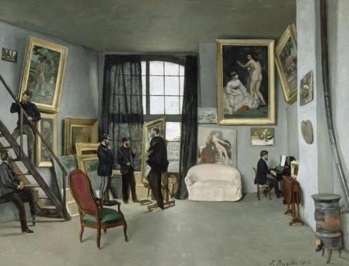 Frédéric Bazille (1841-1870), Edouard Manet (1832-1883) - Bazille's Studio, 1870