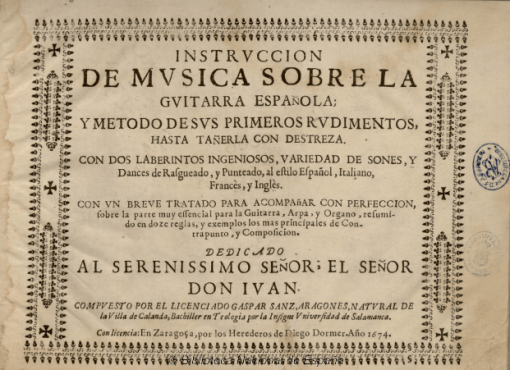 Instrucción de música sobre la guitarra española